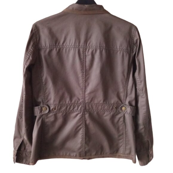 Vintage Tommy Hilfiger Army Green Cargo Snap Button Zip up Women’s Jacket Sz M* - Picture 2 of 7